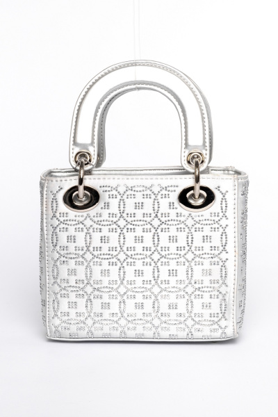 436-83 GD012405122 Сумка стракчэд женская экокожа Chrisbella серебристый