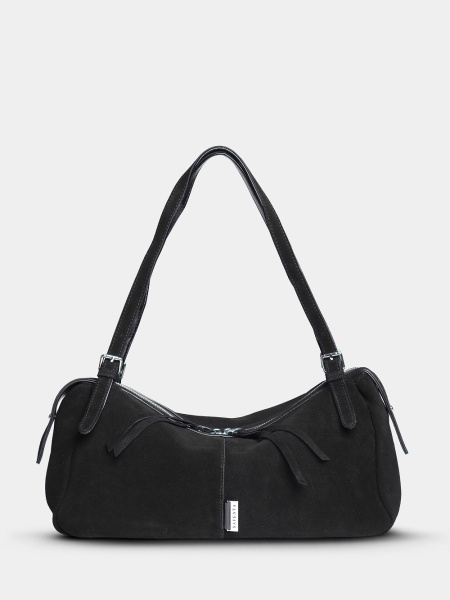 452-59 91187 Сумка доум женская натуральная замша Safenta черный