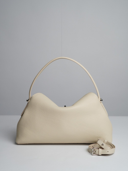 454-82 F9889В Сумка тоут женская натуральная кожа Ludor бежевый