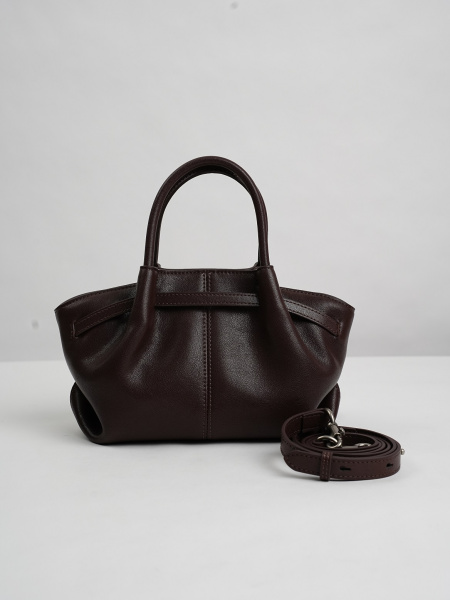 454-86 HR7280 Сумка тоут женская натуральная кожа Ludor темно-коричневый