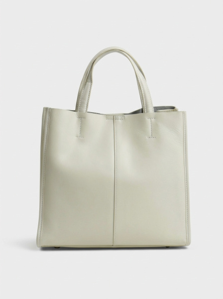 455-77 219 Сумка тоут женская натуральная кожа Ludor светло-бежевый