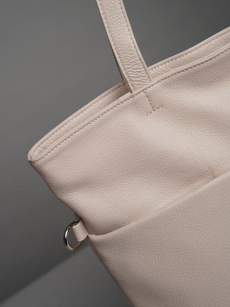 452-05 20512 Сумка шоппер женская натуральная кожа Ludor молочный фото 452-05 20512 Сумка шоппер женская натуральная кожа Ludor молочный