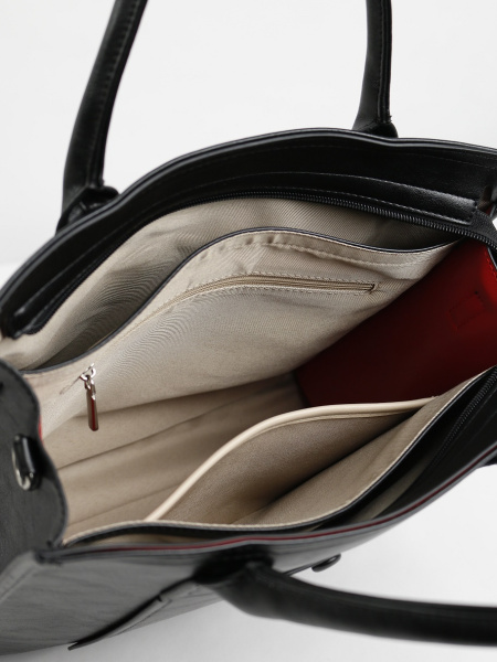 456-10 550273 Сумка тоут женская экокожа Ludor темно-коричневый