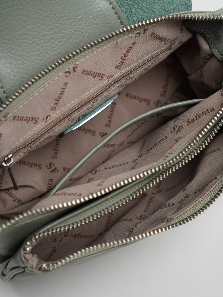 фото 444-19 9261 Сумка кросс-боди женская натуральная кожа Safenta зеленый