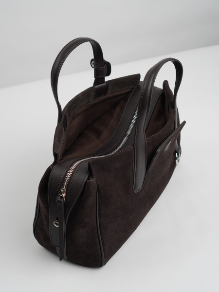 454-47 98183 Сумка тоут женская замша Ludor темно-коричневый