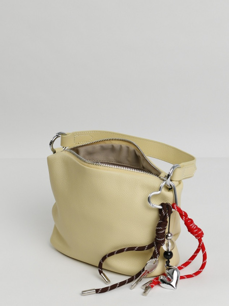 454-72 6661 Сумка хобо женская натуральная кожа Ludor светло-желтый