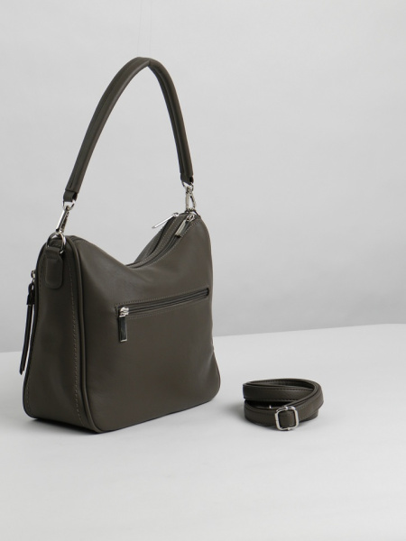 455-86 550177 Сумка хобо женская экокожа Ludor серый