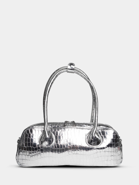 443-59 23039 Сумка доум женская натуральная кожа Ludor серебристый 443-59 23039 Сумка доум женская натуральная кожа Ludor серебристый