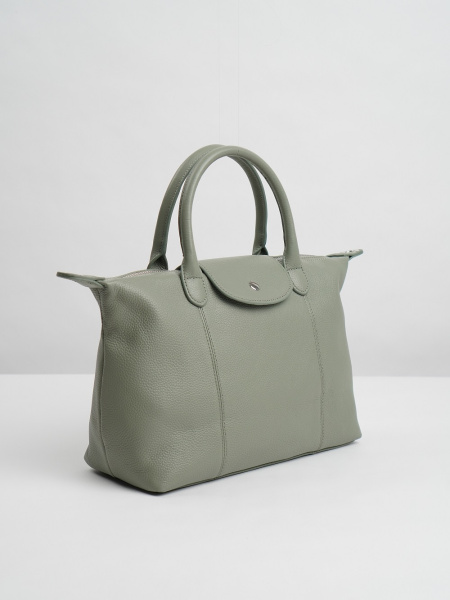 454-14 2406 Сумка тоут женская натуральная кожа Ludor светло-зеленый