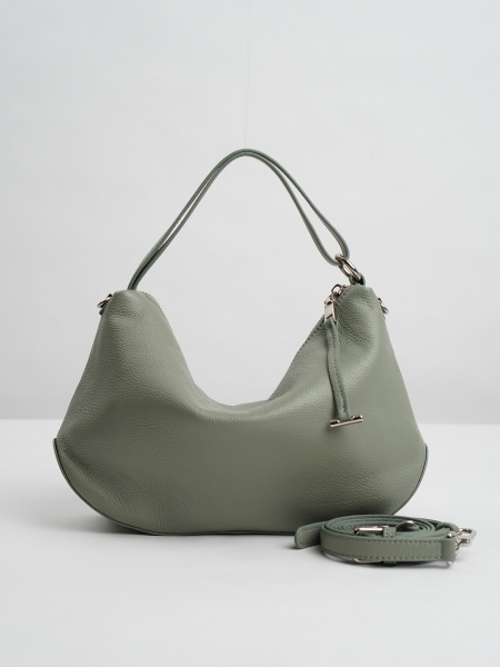 454-27 7771 Сумка хобо женская натуральная кожа Ludor светло-зеленый