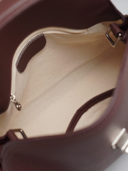 453-28 F9889B Сумка стракчэд женская натуральная кожа Ludor темно-коричневый