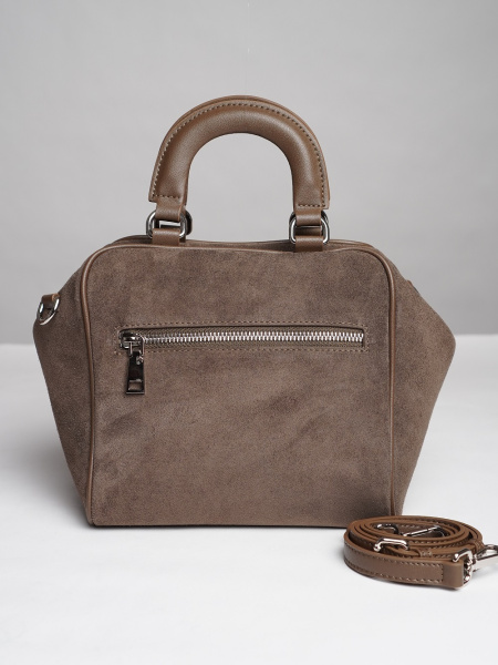 фото 452-64 990232 Сумка Куб женская замша Ludor серо-бежевый