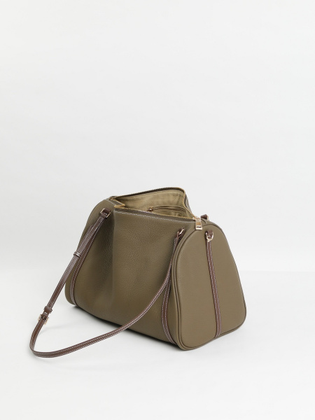 456-63 6189 Сумка доум женская натуральная кожа Ludor серо-бежевый