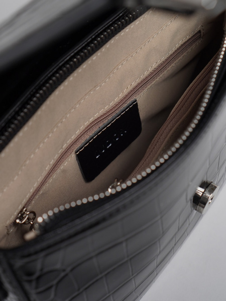 443-64 2086 Сумка стракчэд женская натуральная кожа Ludor черный