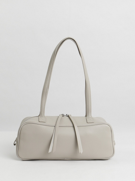 456-69 3679 Сумка доум женская натуральная кожа Ludor светло-серый