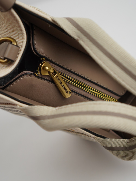 фото 445-48 СМ7459 Сумка кросс-боди женская текстиль David Jones молочно-бежевый