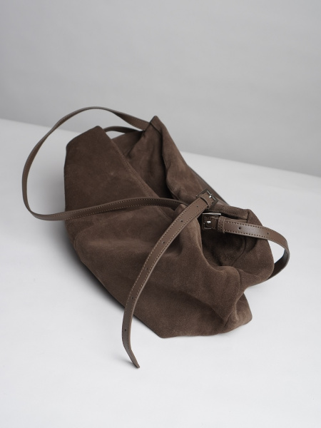 450-85 10-068 Сумка хобо женская замша Ludor серый