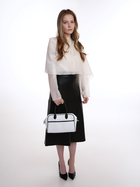 454-62 83681 Сумка тоут женская натуральная кожа Ludor кирпичный