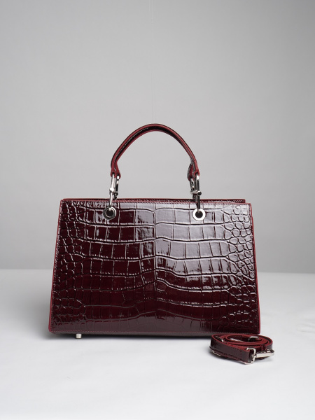 437-20 7238 Сумка тоут женская натуральная кожа Ludor бордовый