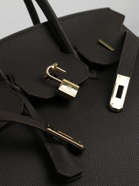 455-84 ВК35 Сумка тоут женская натуральная кожа Ludor темно-коричневый