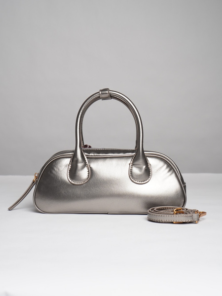 440-91 68001 Сумка доум женская экокожа Ludor темно-серебристый