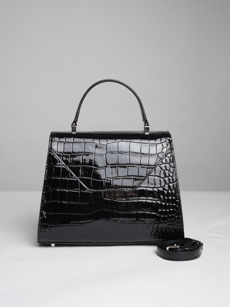 442-87 9668 Сумка стракчэд женская натуральная кожа Ludor черный