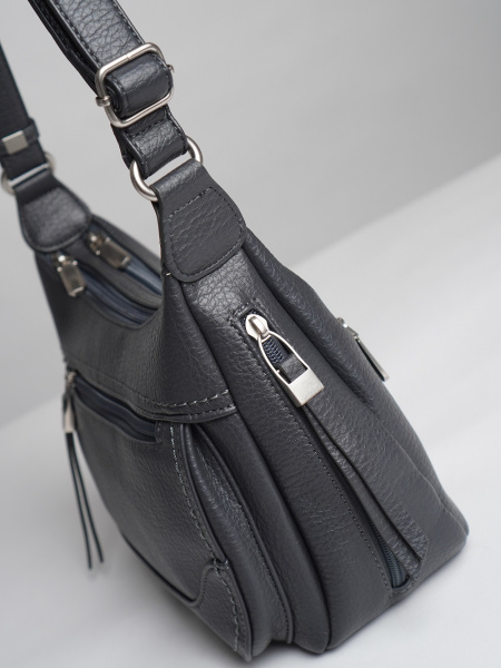 451-60 550233 Сумка кросс-боди женская экокожа Ludor серый фото 451-60 550233 Сумка кросс-боди женская экокожа Ludor серый