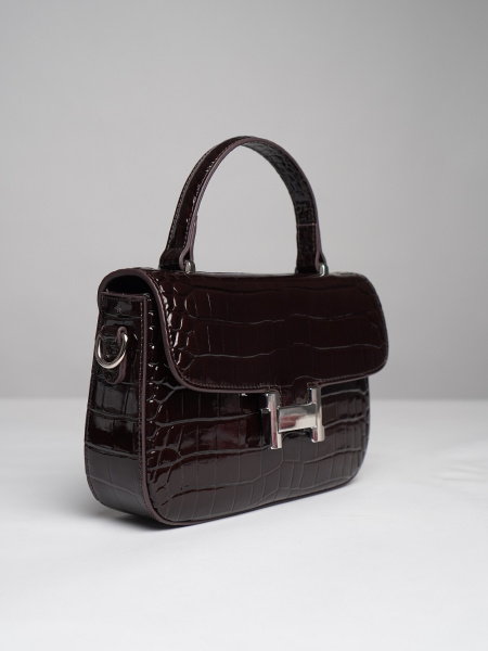 443-65 2086 Сумка стракчэд женская натуральная кожа Ludor темно-коричневый