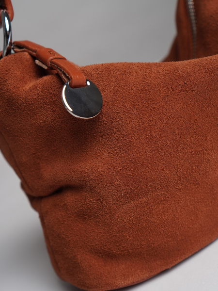 452-62 6662 Сумка хобо женская натуральная замша Ludor коричневый