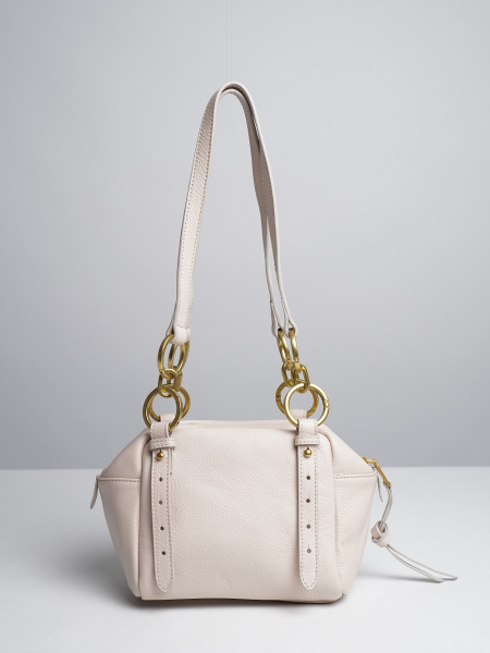 фото 449-68 8176 Сумка куб женская натуральная кожа Ludor молочный