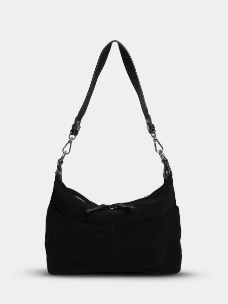 453-40 8517 Сумка хобо женская натуральная замша Ludor черный 453-40 8517 Сумка хобо женская натуральная замша Ludor черный