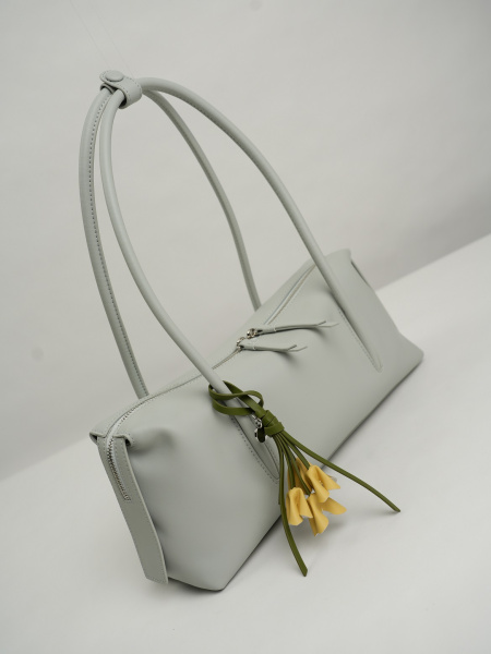 454-81 ХА2030 Сумка тоут женская натуральная кожа Ludor голубой