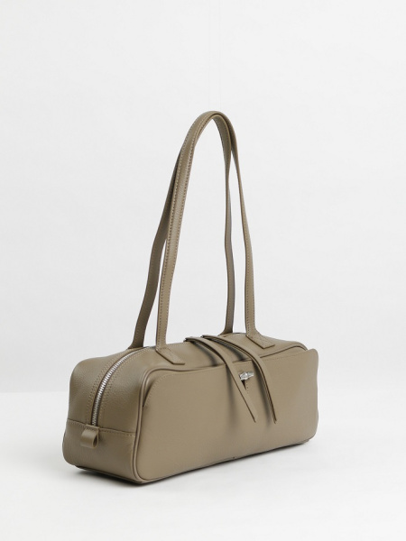 456-70 3679 Сумка доум женская натуральная кожа Ludor серо-бежевый