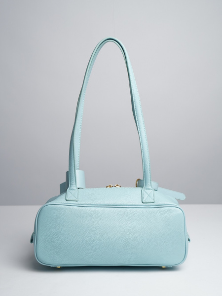 447-66 98111 Сумка тоут женская натуральная кожа Ludor голубой