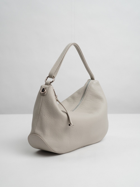 454-11 7771 Сумка хобо женская натуральная кожа Ludor бежевый