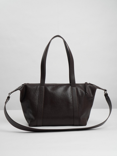 фото 455-65 9227 Сумка шоппер женская натуральная кожа Ludor темно-коричневый