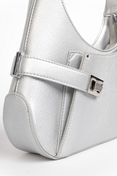 426-42 G8007 Сумка хобо женская экокожа Ludor серебристый