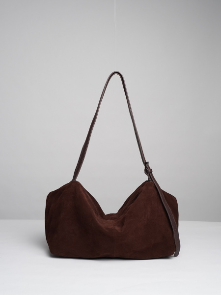 450-86 10-068 Сумка хобо женская замша Ludor темно-коричневый 450-86 10-068 Сумка хобо женская замша Ludor темно-коричневый