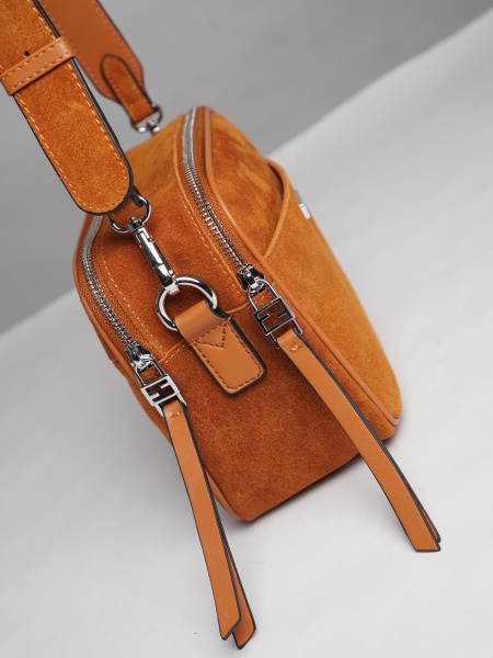 фото 452-45 98177-3 Сумка кросс-боди женская натуральная замша Safenta коричневый