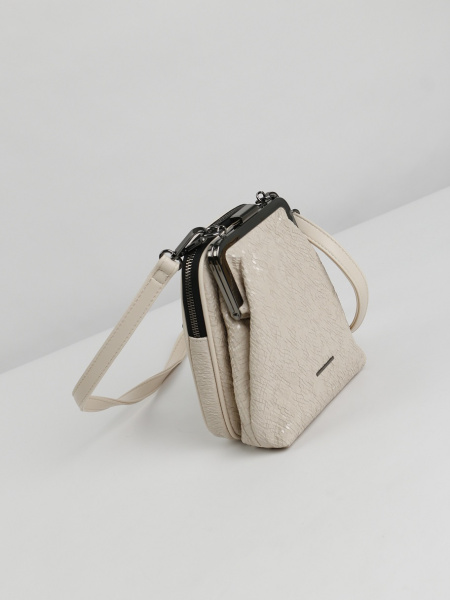 457-07 29133-7 Сумка фрейм женская экокожа Safenta бежевый