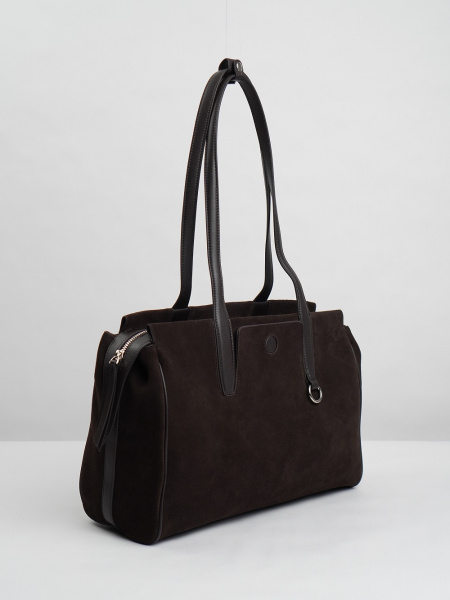 454-57 98170 Сумка тоут женская замша Ludor темно-коричневый