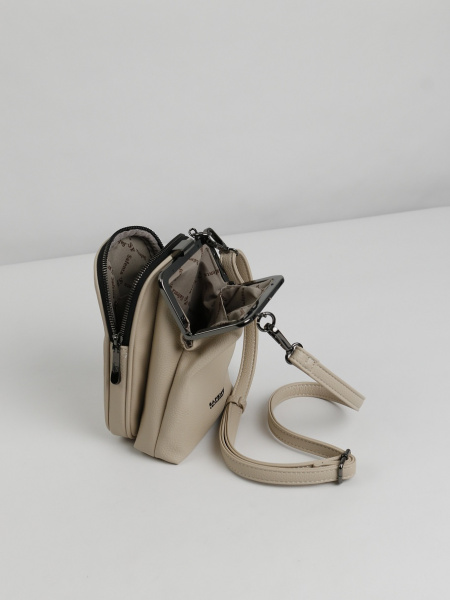 457-00 29133-9 Сумка фрейм женская экокожа Safenta бежевый