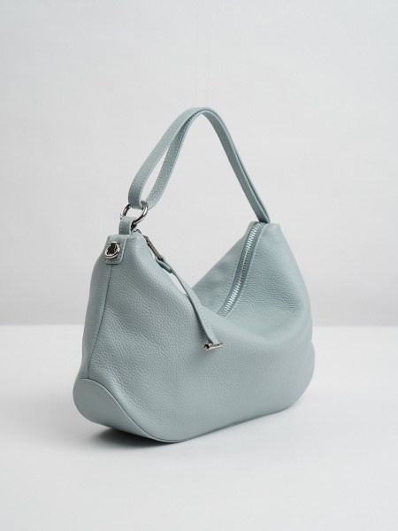 454-26 7771 Сумка хобо женская натуральная кожа Ludor голубой