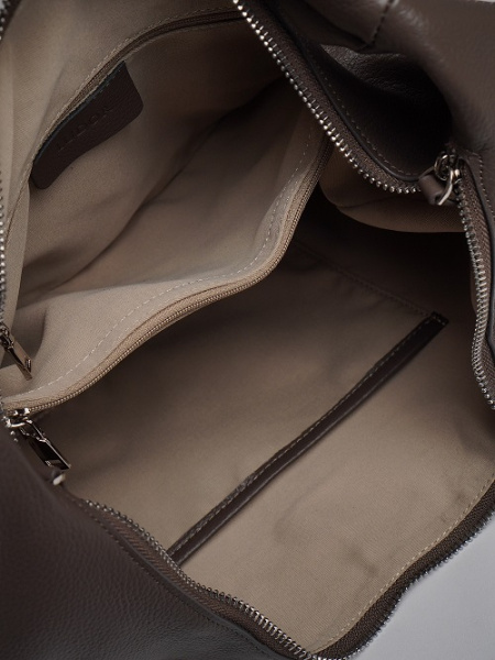 451-83 8512 Сумка хобо женская натуральная кожа Ludor серо-бежевый