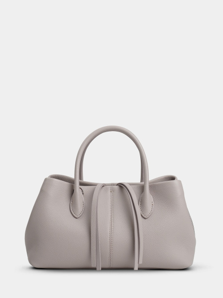 455-62 3669 Сумка тоут женская натуральная кожа Ludor светло-серый