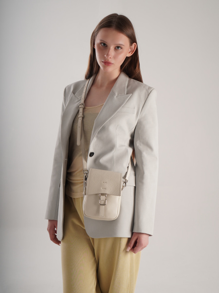 фото 446-94 788 Сумка кросс-боди женская натуральная кожа Ludor молочный