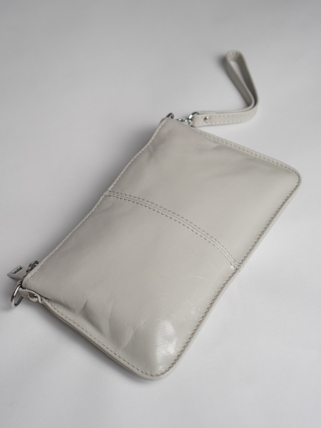 фото 451-89 711масло Клатч женский натуральная кожа Ludor светло-серый