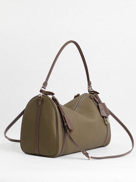 456-63 6189 Сумка доум женская натуральная кожа Ludor серо-бежевый