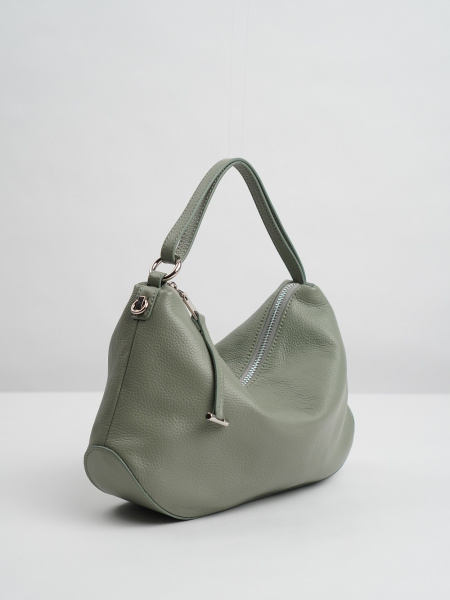 454-27 7771 Сумка хобо женская натуральная кожа Ludor светло-зеленый