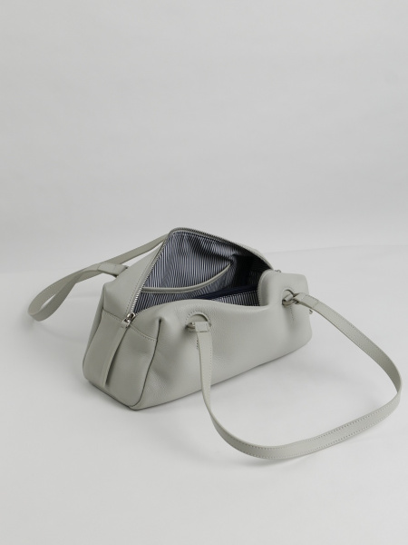 456-67 3713 Сумка доум женская натуральная кожа Ludor светло-серый